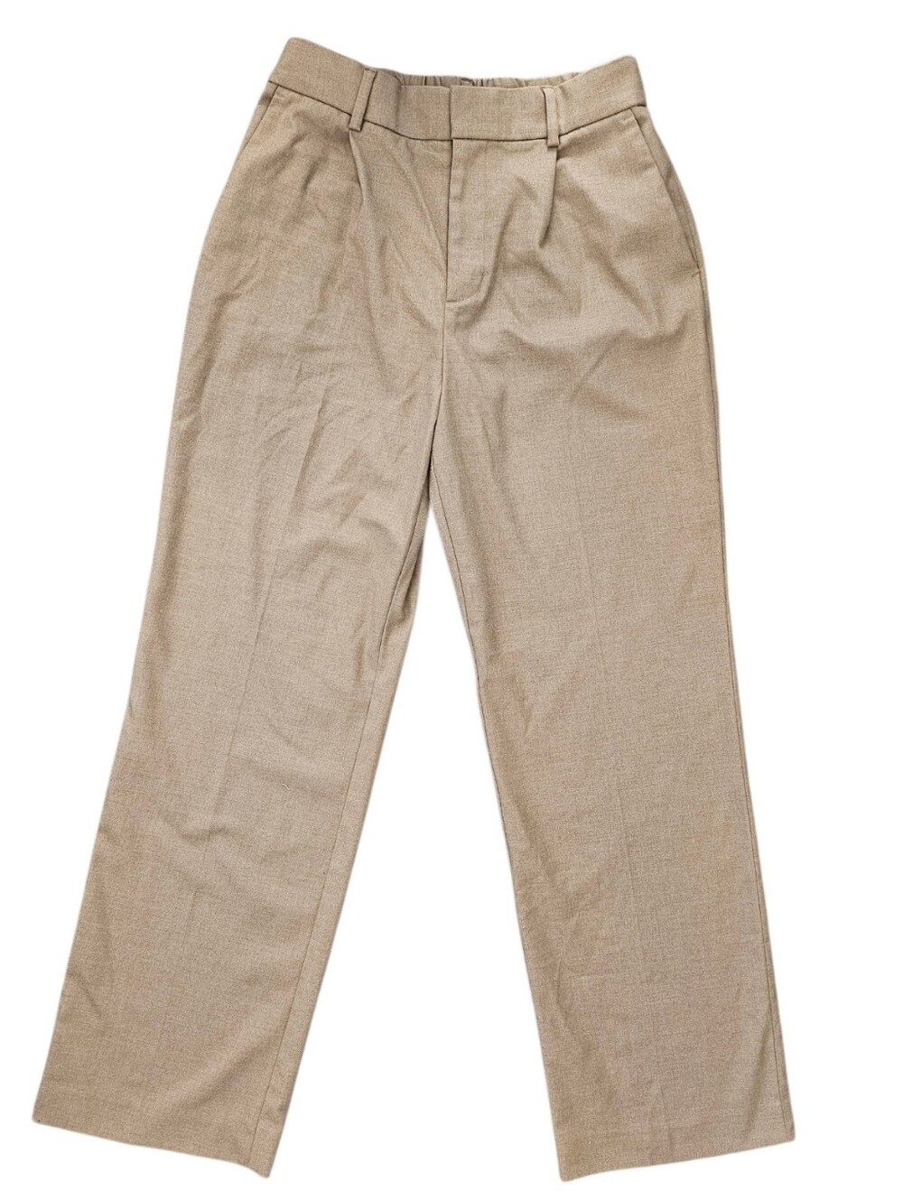 Madewell Slouchy Straight Pants in Brushed Twill In Dark Oat Melange Size 6